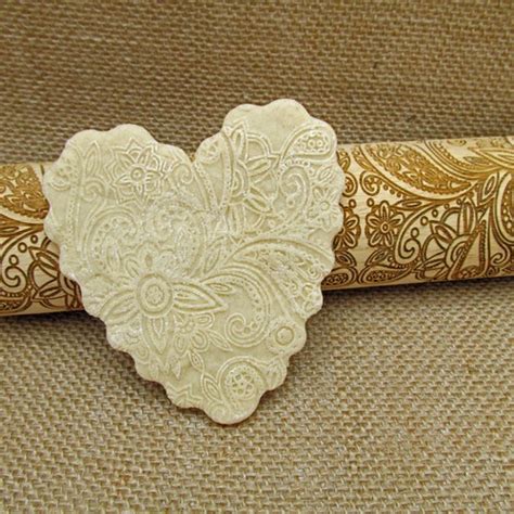 Engraved Rolling Pin Embossed Damask Cookie Stamp Damascus Etsy