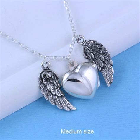 Solid Sterling Silver Guardian Angel Locket Heart Locket Etsy Large Locket Sterling Silver