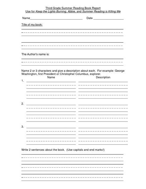 Usmc Book Report Template