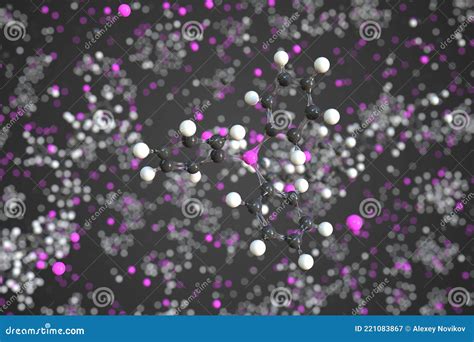 Molecule Of Triphenylphosphine Conceptual Molecular Model Scientific 3d Rendering Stock