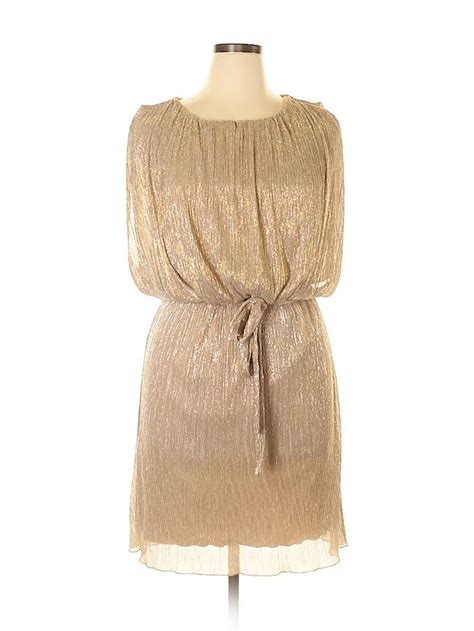 Enfocus 100 Polyester Solid Tan Cocktail Dress Size 14 40 Off