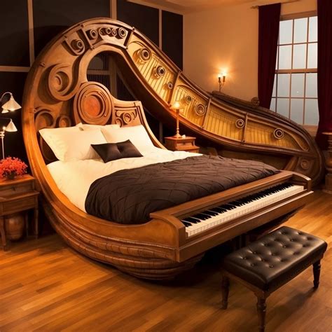 Piano Inspired Bed: Harmonize Your Bedroom with Musical Elegance