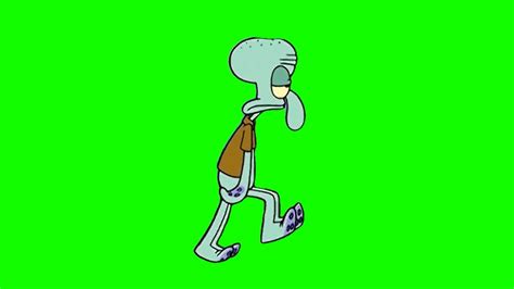 Squidward Walking Hd Green Screen Youtube