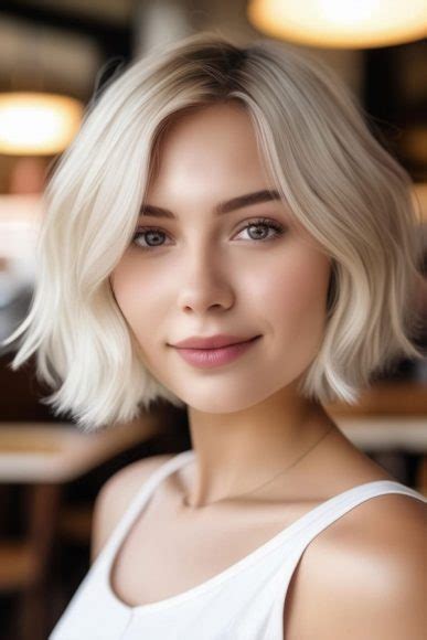 30 Cute Hairstyles For Round Faces Short Blonde Bob With Subtle Waves