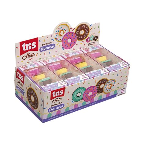 Borracha Donuts Holic Fofurices C 4 Un Cada Display C 12 Estojos