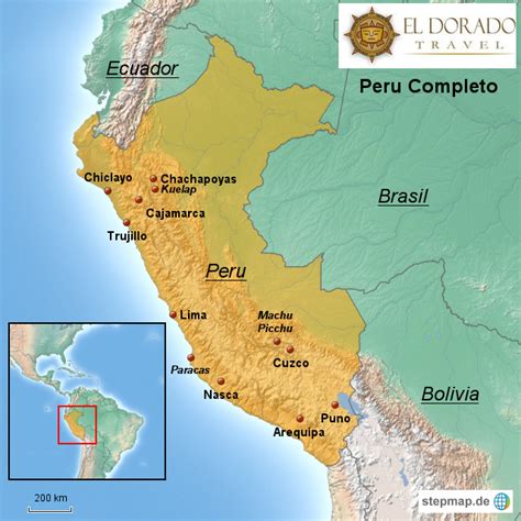 StepMap Peru Completo Landkarte für Peru