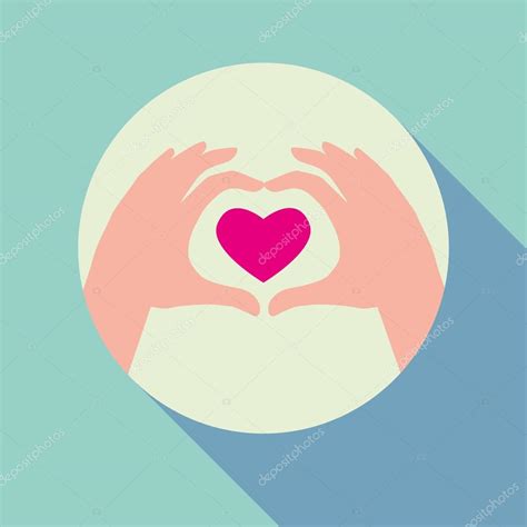 Two Hands Holding Heart Stock Vector Image By ©grethen Tal 58497523