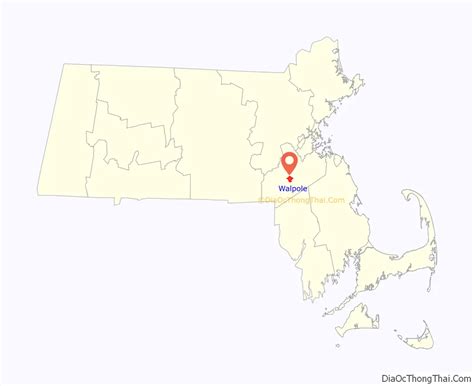 Map of Walpole CDP, Massachusetts - Thong Thai Real