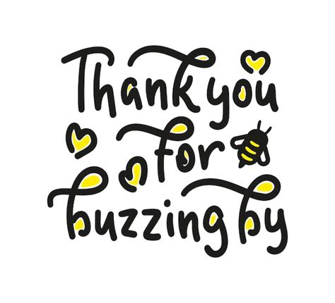 Premium Vector Buzzing By To Say Thank You Childrens Lettering With Bee