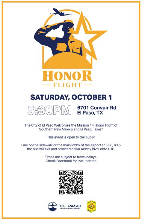 City Of El Paso Invites Public To Welcome Honor Flight Arriving At Elp