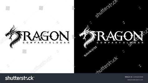 Black White Color Dragon Logo Vector Stock Vector (Royalty Free) 2193203599 | Shutterstock