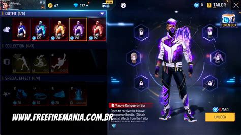 Free Fire E Conjunto Conquistador Skin Que Evolui Na Alfaiataria Chega