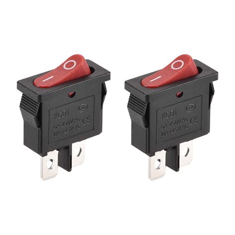 Amazon Uxcell Spst Mini Boat Rocker Switch Red Toggle Switch For