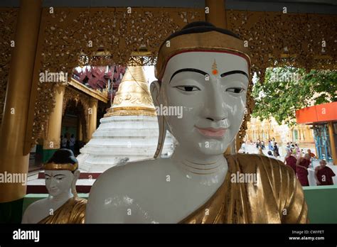 A Buddha Statue In A Shrine Shwedagon Paya Shwedagon Pagoda Yangon