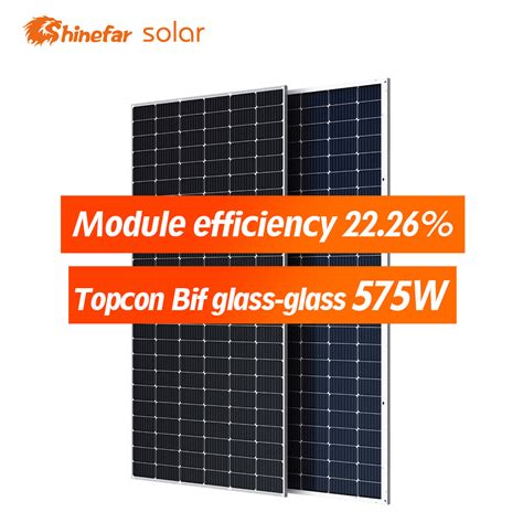 N Type Topcon W Bifacial Double Glass Solar Panels Pv Module For