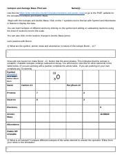 Phet Lab Isotopes And Average Atomic Mass Docx Isotopes And Average