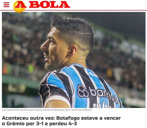 Atuação de Suárez e nova virada sofrida pelo Botafogo repercutem na