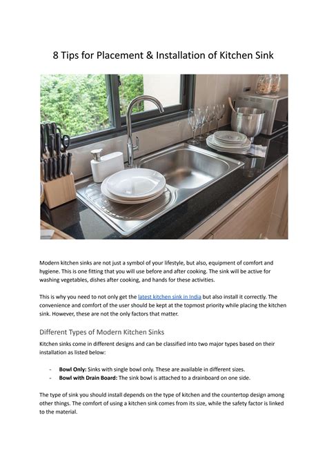 8 Tips for Placement & Installation of Kitchen Sink by Marketing JBD - Issuu