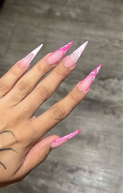 Stiletto Nail Ideas Pink Acrylic Nails Stilleto Nails Designs