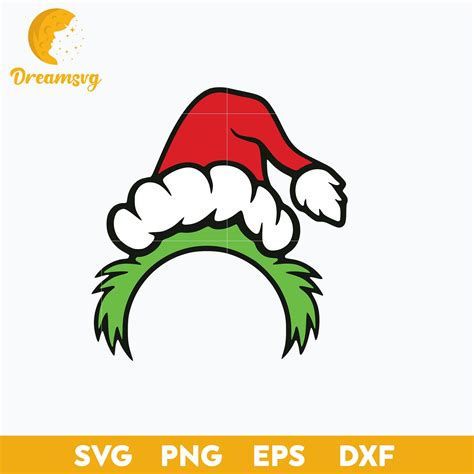 Grinch Santa Claus Hat Svg Christmas Svg Png Dxf Eps Digital File Dreamsvg Store