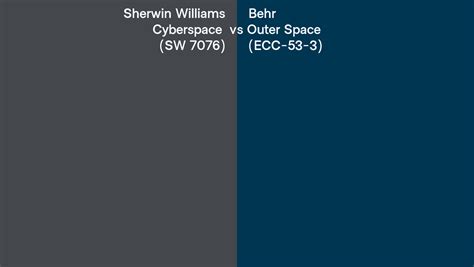 Sherwin Williams Cyberspace Sw 7076 Vs Behr Outer Space Ecc 53 3