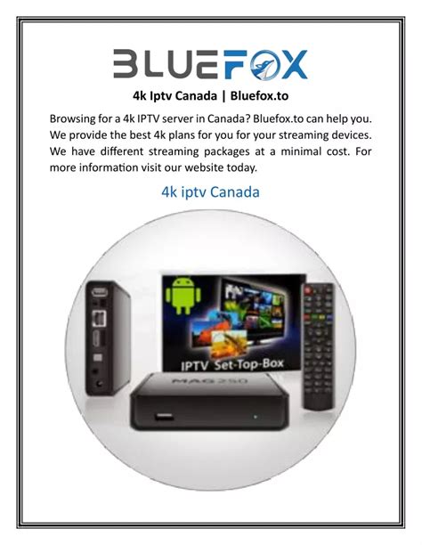 PPT 4k Iptv Canada Bluefox To PowerPoint Presentation Free