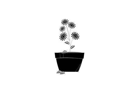 Spring Flower Pot 3 Solid Icon Graphic By Raysaozora · Creative Fabrica