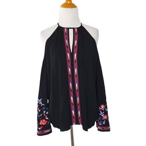 Parker Adelise Embroidered Blouse Cold Shoulder Halte Gem