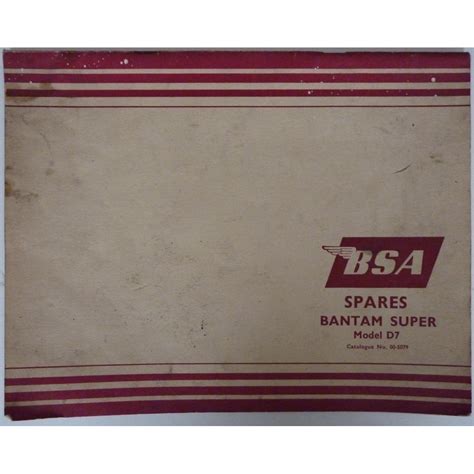 BSA Spare Parts Catalogue - BSA Bantam Super Model D7