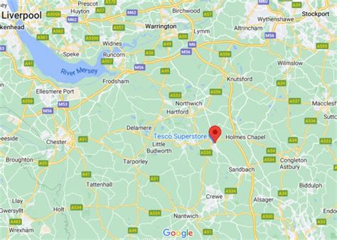 middlewich cheshire england uk  area map