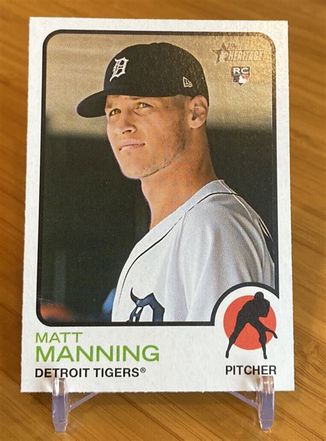 Topps Heritage Matt Manning Rc Detroit Tigers Rookie Baseball Card