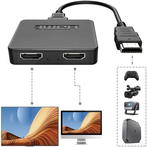 Amazon Hdmi Splitter Adapter Cable Hdmi Male To Dual Hdmi Female