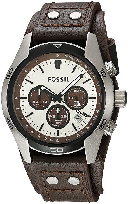 Fossil Coachman Chronograph Brown Leather Watch Analogue Mens Watch With Quartz Movements And