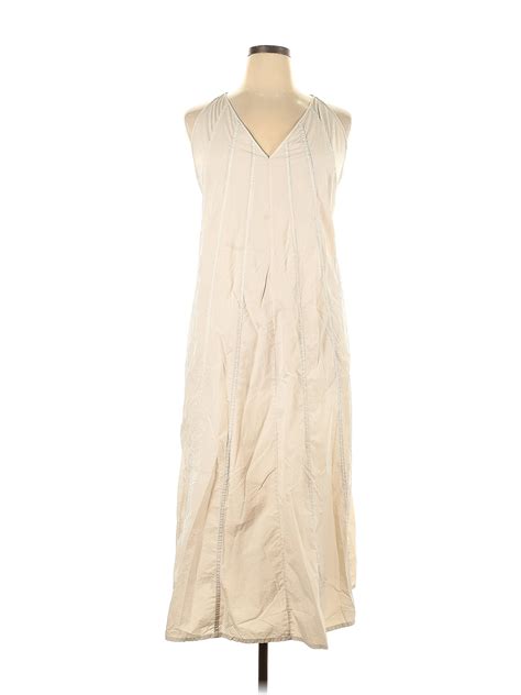 Athleta 100 Nylon Solid Ivory Casual Dress Size Xl 43 Off Thredup