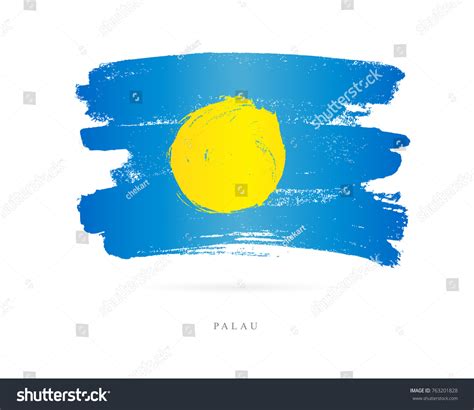 Flag Palau Vector Illustration On White Stock Vector Royalty Free