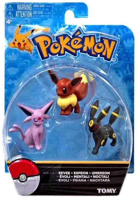 Pokemon Eevee Espeon Umbreon 2 Mini Figure 3 Pack Tomy Inc Toywiz