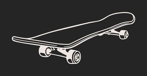 Premium Vector Skateboard Hand Drawn Vector Illustration On Black