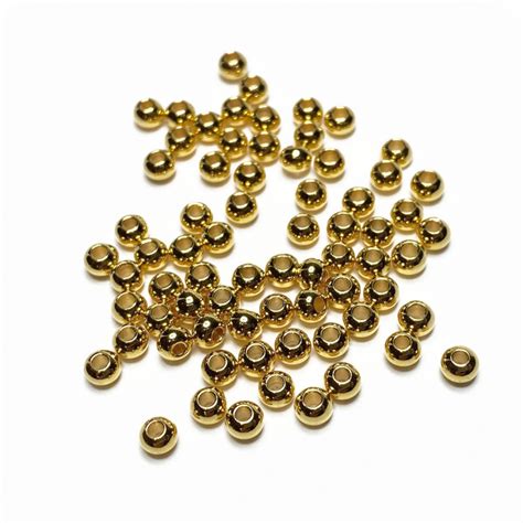 Lot De Perles Boules En Laiton Dor Alliage Ultra R Sistant