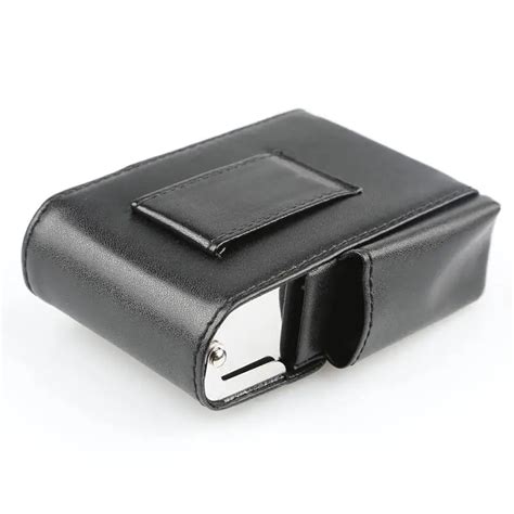 Portable Black Pocket Leather Metal Tobacco 20 Cigarettes Case Smoke Holder Storage Case