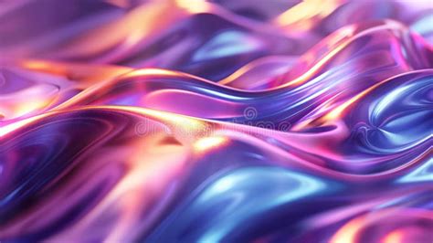 Iridescent Metallic Fluid Ripples Abstract UV Holographic Texture