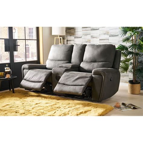 Endurance Fabric Prescott 2 Seater Manual Recliner Sofa With Console By Scs