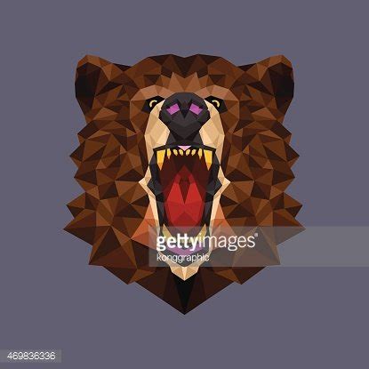 Bear Head Polygon Geometric Vector Illustration Stock Clipart