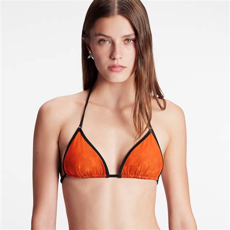 Sprayed Monogram Triangle Bikini Top Women Ready To Wear Louis