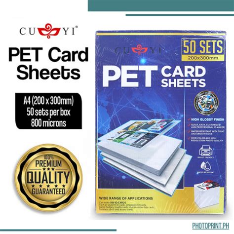 Cuyi Pvc Pet Sheet For Id Printing Bag Tag Calling Card Making A