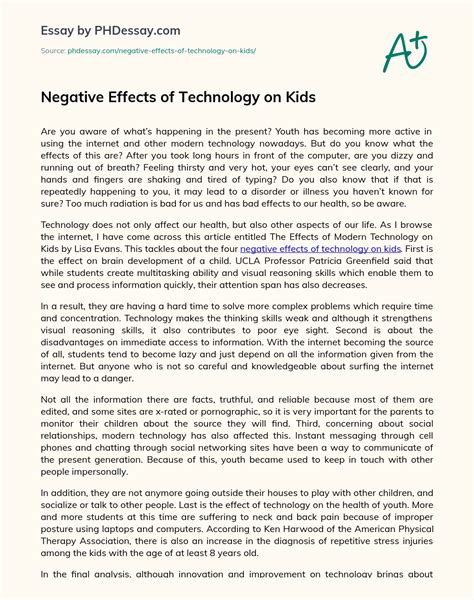 Effects Of Technology Essay Telegraph