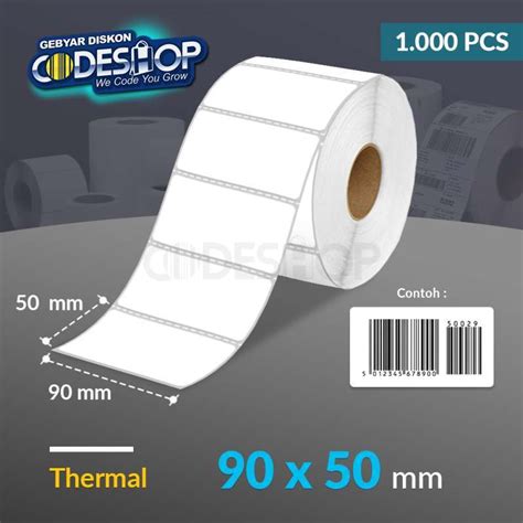 Jual Codeshop Label Thermal 90 X 50 Mm 1 Line Stiker Printer Barcode