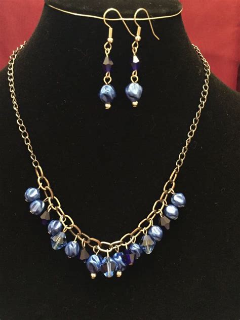 Royal Blue Necklace Set By H2originalbyheather On Etsy Blue Necklace Original Handmade