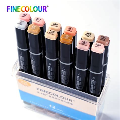 12/24/36 Finecolour Skin Color Set Soft Brush Professional Art Markers ...