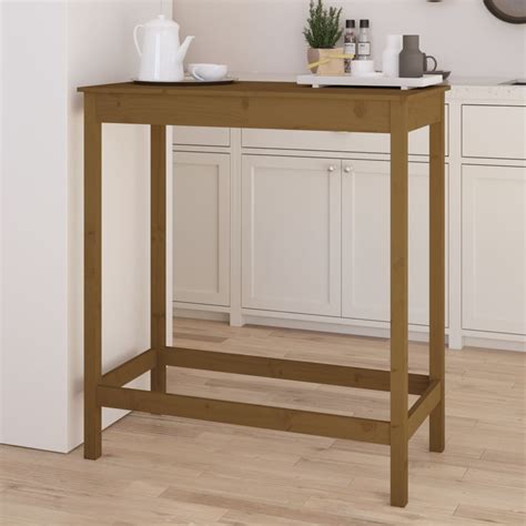 Zjchao Table De Bar Marron Miel X X Cm Bois Massif De Pin