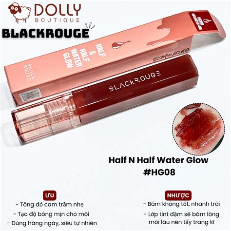 Son Tint Bóng Black Rouge Half N Half Water Glow Hg08 Màu Đỏ Nâu 10ml